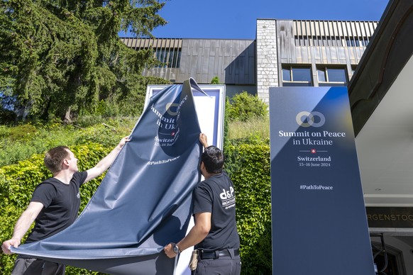 The dismantling work is going on, after of the Buergenstock conference at the Buergenstock Resort on Monday, 17 June 2024. A Ukraine peace conference with over 90 delegations from all over the world w ...
