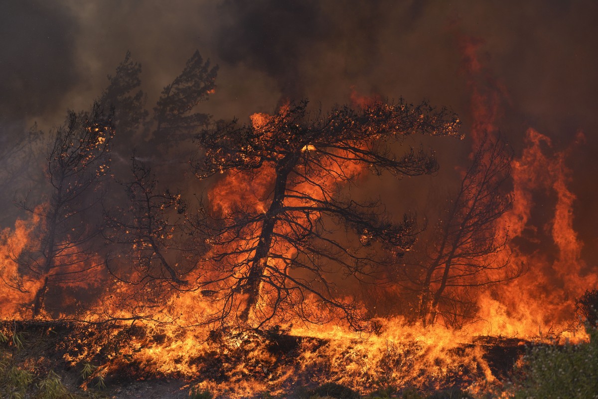Les flammes ravagent l'île de Rhodes.