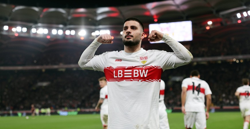 15.03.26 VfB Stuttgart - RB Leipzig Deutschland, Stuttgart, 15.03.2026, Fussball, Bundesliga, Saison 2025/2026, VfB Stuttgart - RB Leipzig: Deniz Undav VfB Stuttgart Jubel Tor 1:0 Undav. *** 15 03 26  ...