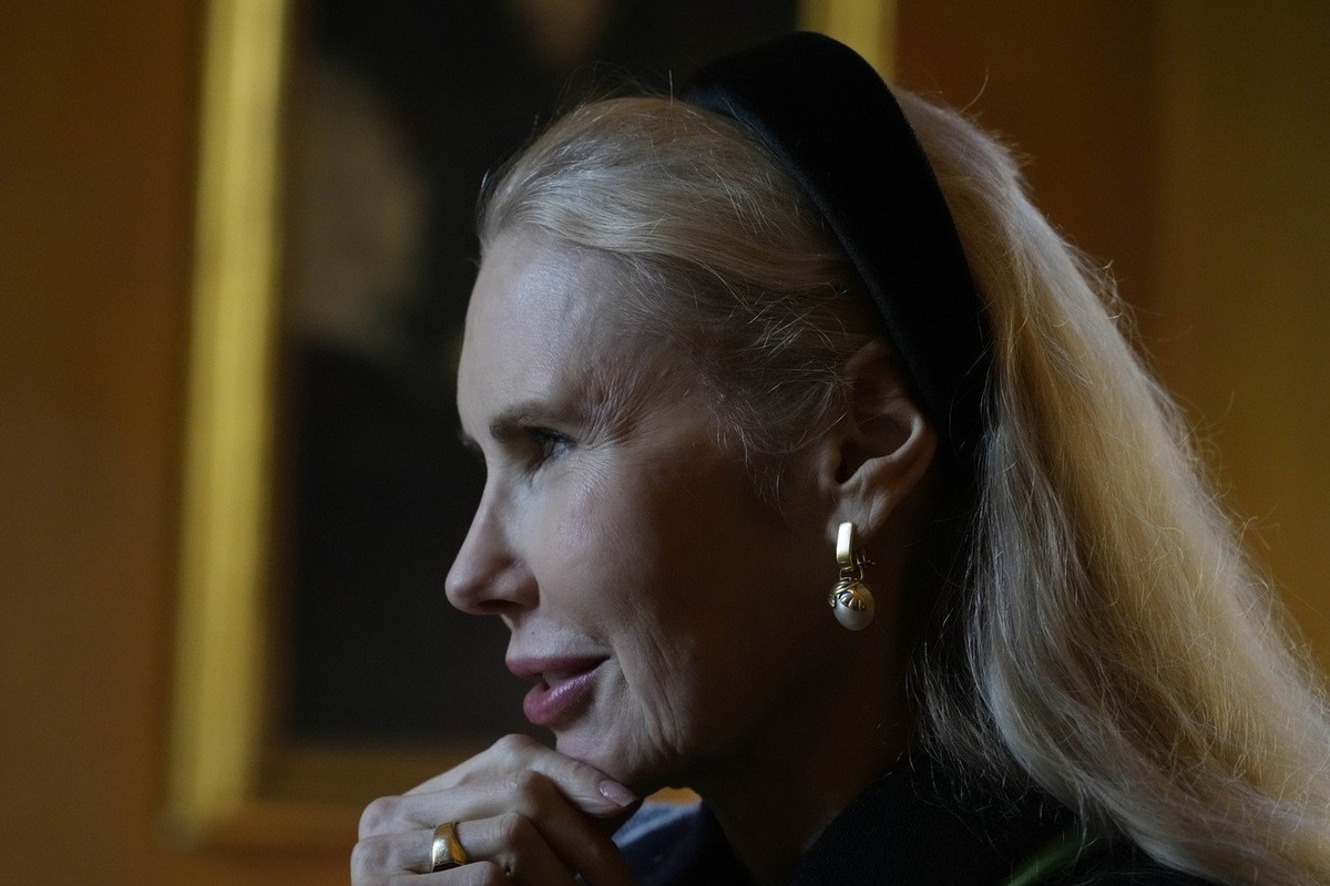 Princess Rita Boncompagni Ludovisi is interviewed by the Associated Press inside the Casino dell'Aurora, also known as Villa Ludovisi, in Rome, Tuesday, Jan. 18, 2022. The villa containing the on ...