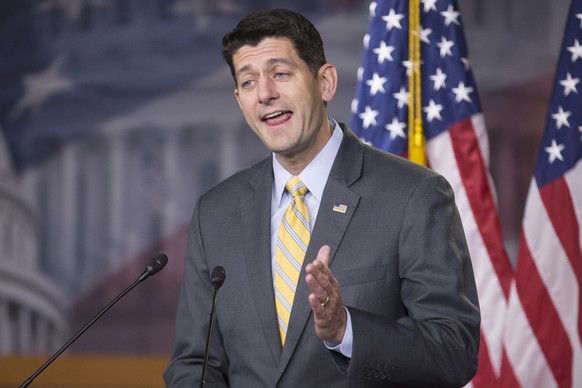 epa06828321 US Speaker of the House Republican Paul Ryan holds a news conference on Capitol Hill in Washington, DC, USA, 21 June 2018. US President Donald J. Trump signed an executive order to keep fa ...