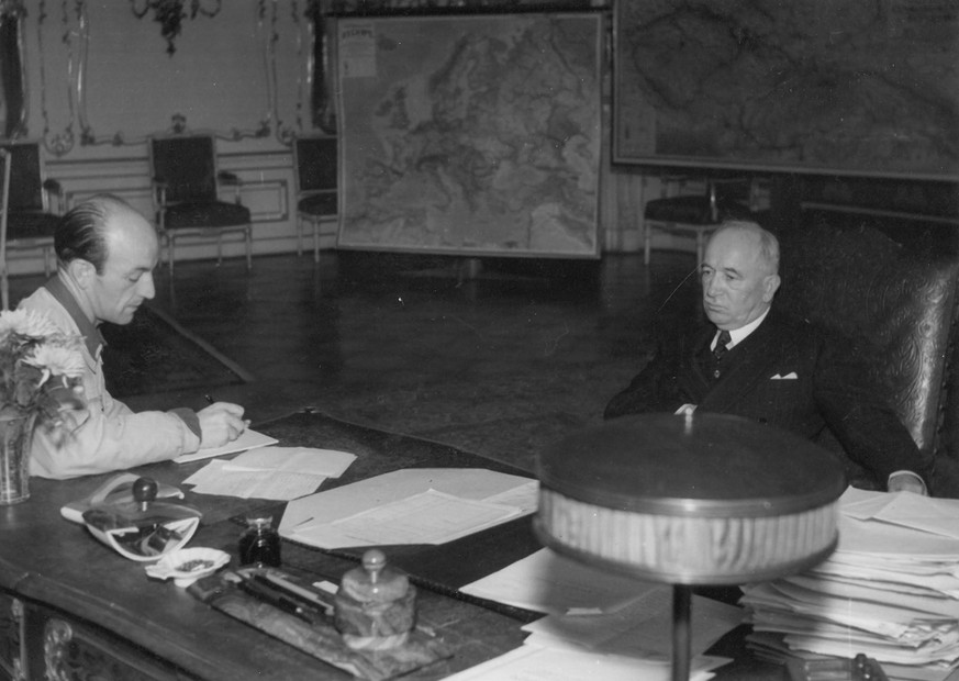 Fernand Gigon mit dem tschechoslowakischen Präsidenten Edvard Beneš, 1945.