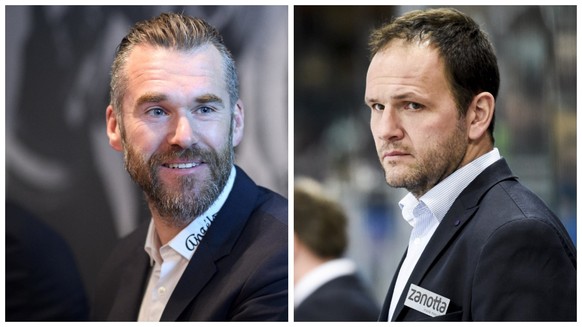 Christian Dubé und Martin Steinegger kämpfen um Goalie Reto Berra.