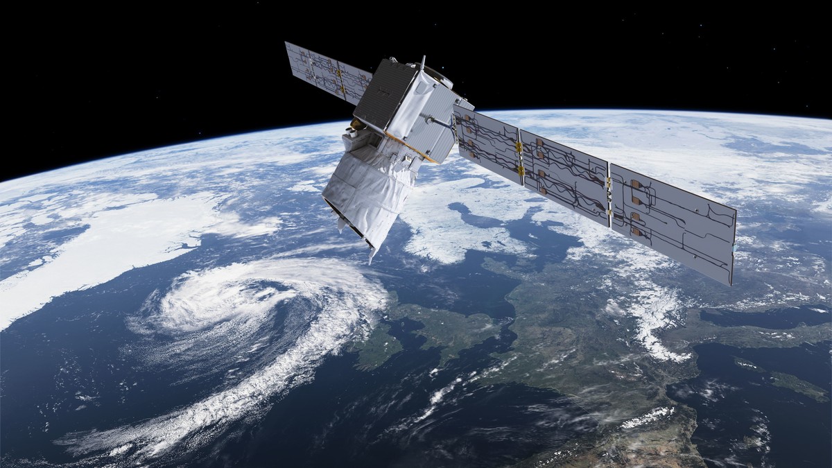 The photo provided by European Space Agency ESA shows an artists rendering of ESA's Aeolus satellite which will provide timely and accurate profiles of the world's winds and further informat ...