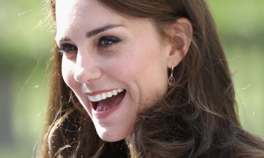 Princess Catherine, Duchess of Cambridge speaks with runners from Heads Together charity, ahead of the upcoming 2017 London Marathon, at Kensington Palace in London, Wednesday April 19, 2017. Heads To ...