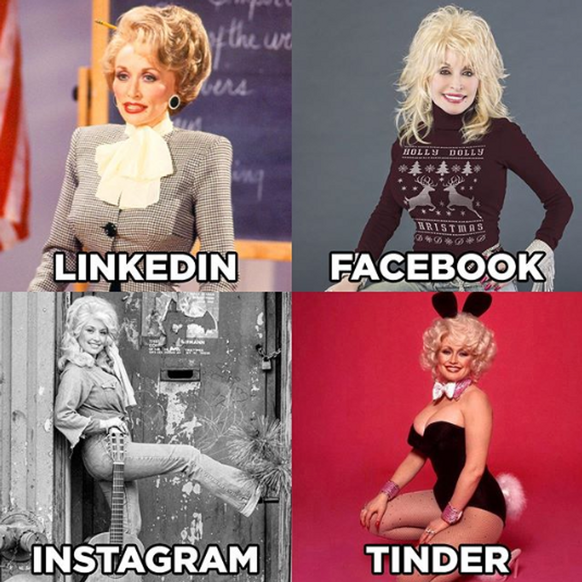Dolly Partons <a target="_blank" rel="follow" href="https://www.watson.ch/spass/digital/260936404-dolly-parton-zeigt-wie-wir-auf-facebook-insta-tinder-und-co-ticken">Profilbild-Collage</a> wird im Netz seit Tagen von Zehntausenden imitiert.  