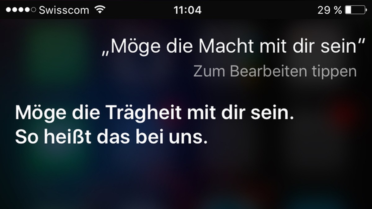 «Möge die Macht mit dir sein» und was Siri darauf zu sagen hat