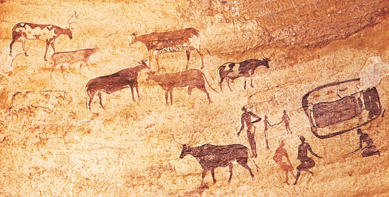 Felsmalerei im Tassili n'Ajjer, Sahara, Algerien.