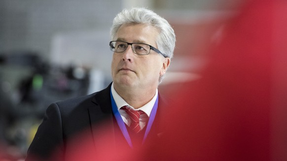 Head Coach Roger Bader from Austria during a international ice hockey game between Switzerland and Austria, at the Lucerne Cup in Lucerne, Switzerland, on Thursday, December 13, 2018. (KEYSTONE/Urs Fl ...