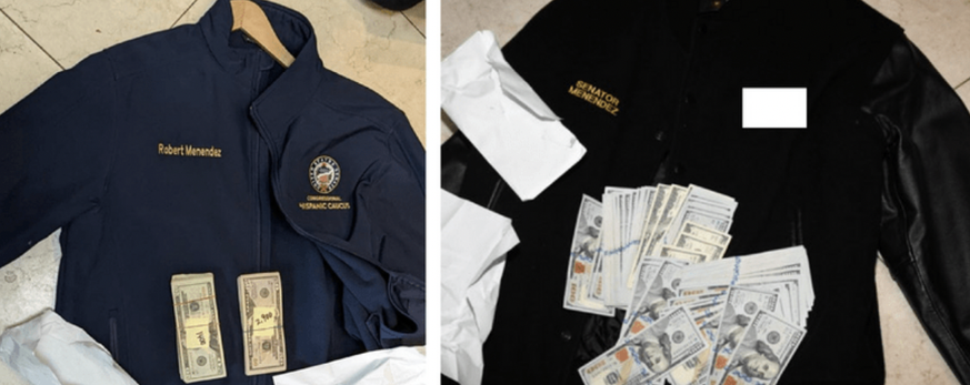 Ein Teil des mutmasslichen Schmiergeldfunds im Haus des US-Senats Bob Menendez.
