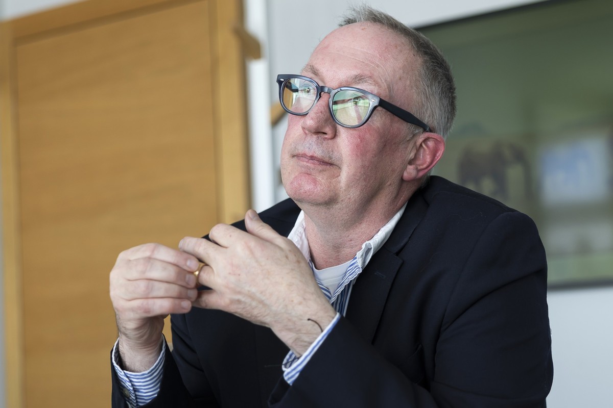 Nicolas Feraud, Mayor of Crans-Montana, speaks to a journalist during an interview, in Crans-Montana, Switzerland, Monday, January 26, 2026. 40 people mostly teenagers lost their lives and 116 were se ...
