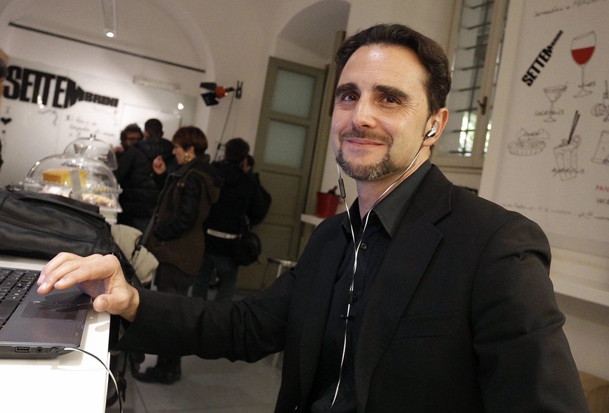 Falciani bei der Vorstellung seines Buchs («Der Tresor der Steuerhinterzieher») in Rom (18.02.2015).