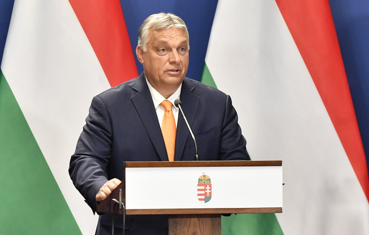 Hungarian Prime Minister Viktor Orban speaks during a joint press conference with his Serbian counterpart Ana Brnabic following the 6th Hungarian-Serbian government summit in Budapest, Hungary, Wednes ...