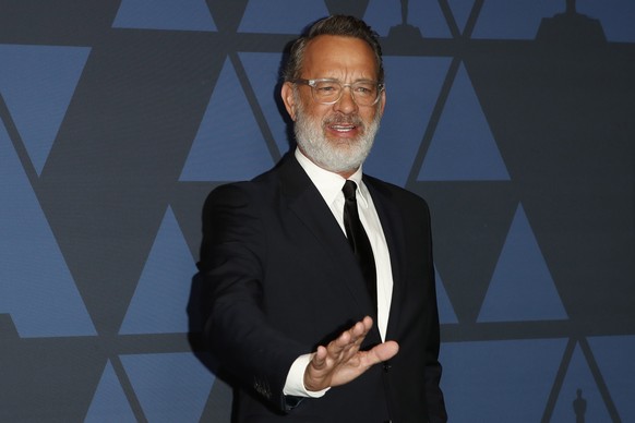 epa07955291 US actor Tom Hanks poses on the red carpet prior the 11th Annual Governors Awards at the Dolby Theater in Hollywood, California, USA, 27 October 2019. EPA/NINA PROMMER