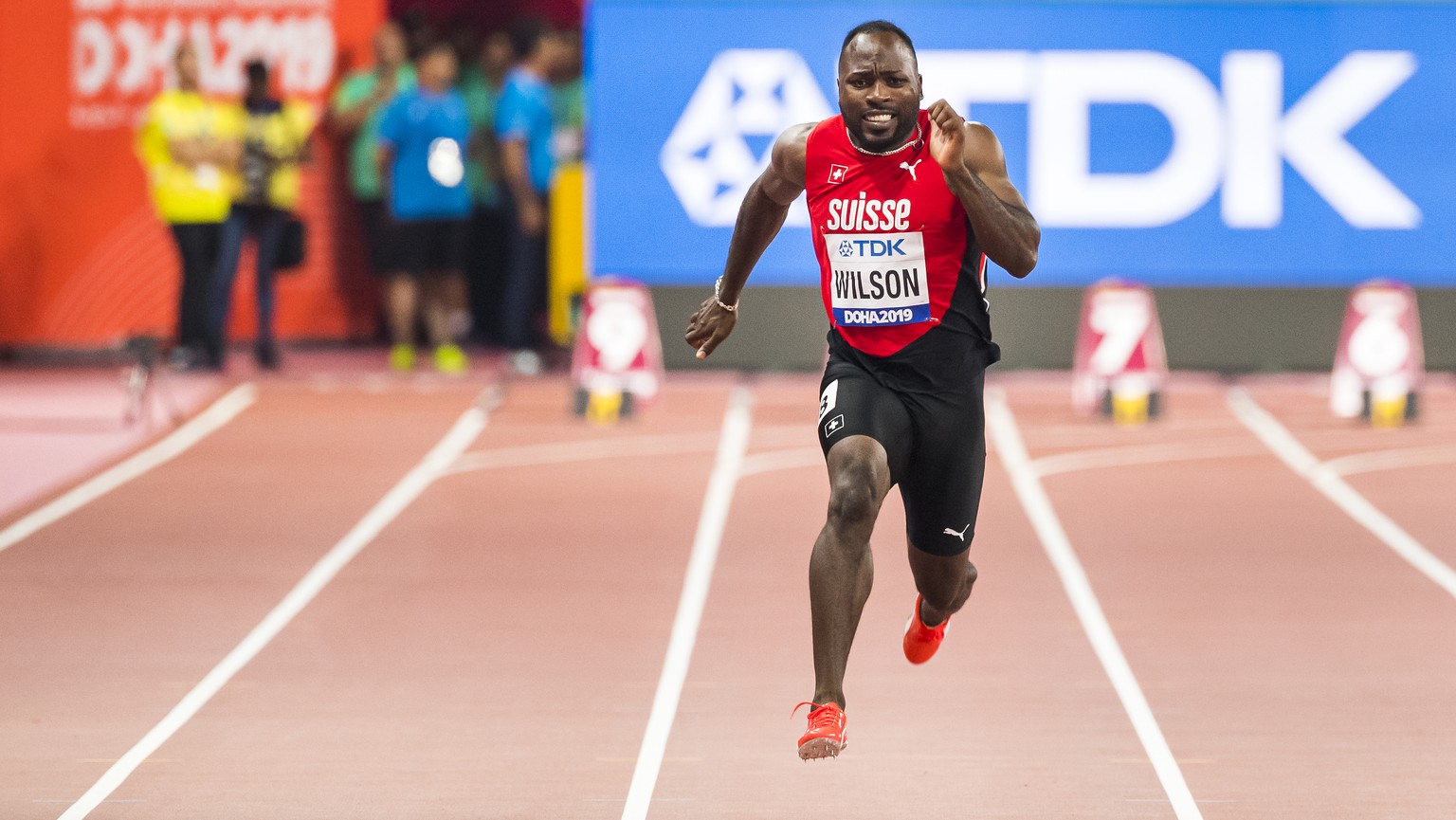 ARCHIVBILD ZUR SPERRE FUER ALEX WILSON --- Alex Wilson from Switzerland in action during the 100 meters men qualification round at the IAAF World Athletics Championships, at the Khalifa International  ...