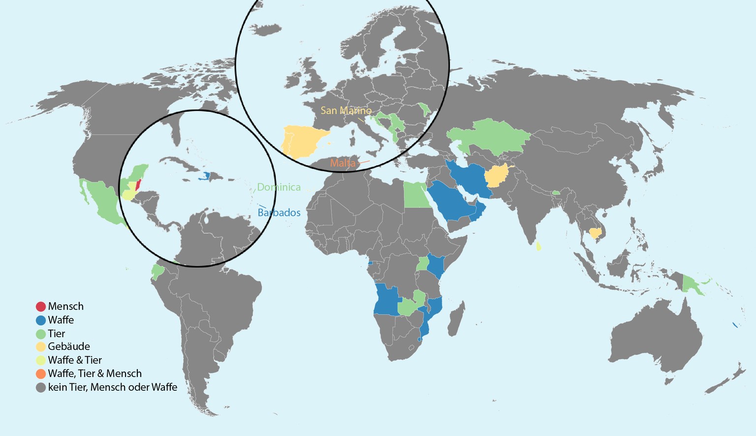 Nationalflaggen der Welt: Farben, Formen, Objekte