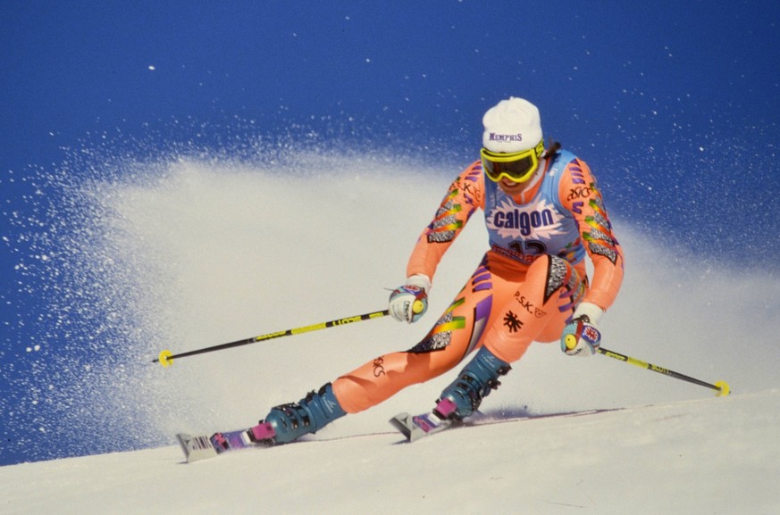 Ski WM 1991, Riesentorlauf Damen: Ingrid SALVENMOSER (AUT) SKI ALPIN SAISON 90/91 WM 1991 Saalbach-Hinterglemm Riesentorlauf Damen 02.02.1991 Ingrid SALVENMOSER (AUT) Saalbach-Hinterglemm Salzburg Oes ...