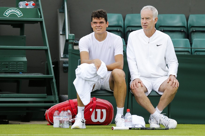 Gilt es in Wimbledon zu beachten: Milos Raonic, neu mit Trainer John McEnroe.