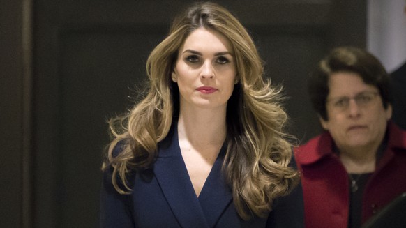 In this Feb. 27 2018 photo, White House Communications Director Hope Hicks, one of President Trump&#039;s closest aides and advisers, arrives to meet behind closed doors with the House Intelligence Co ...