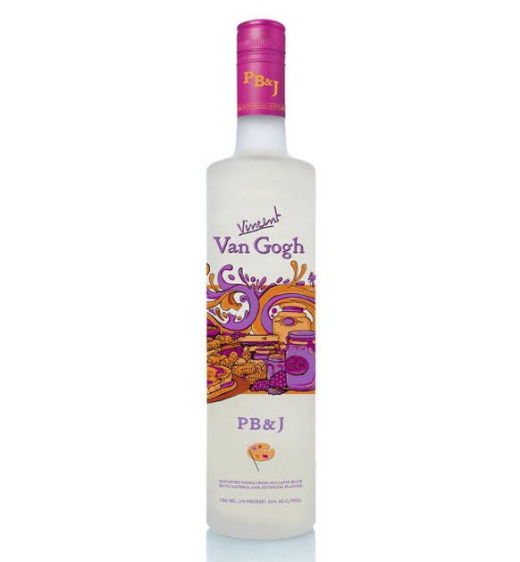 vincent van gogh peanut butter jelly vodka erdnussbutter wodka alkohol schnaps http://www.incrediblethings.com/food/peanut-butter-jelly-vodka/