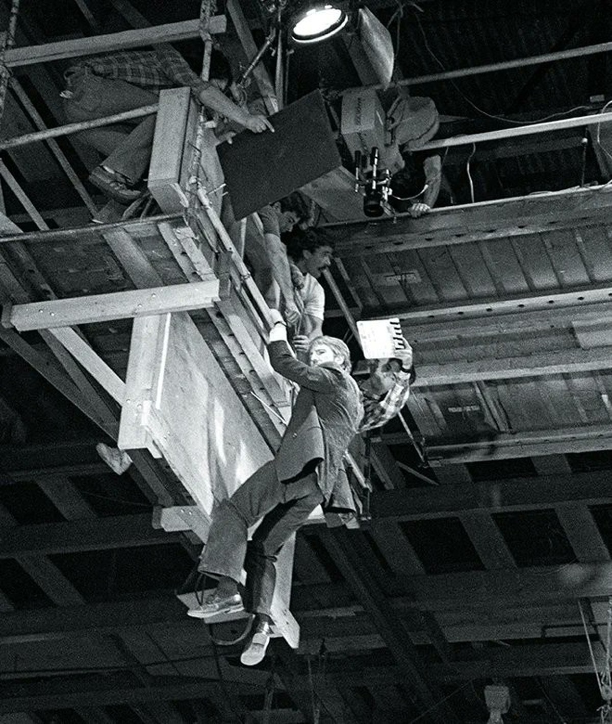 Alan Rickman photographed whilst filming 'Die Hard' (1988) 

https://www.facebook.com/photo/?fbid=839331331065407&amp;set=pb.100049656432239.-2207520000