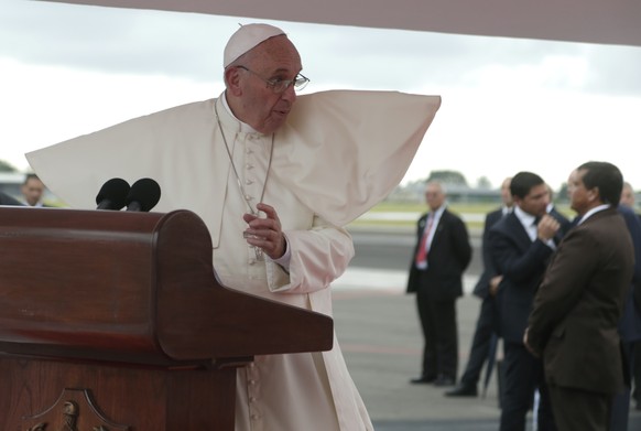 Ansprache nach der Ankunft: Bergoglio am Flughafen der kubanischen Hauptstadt.<br data-editable="remove">