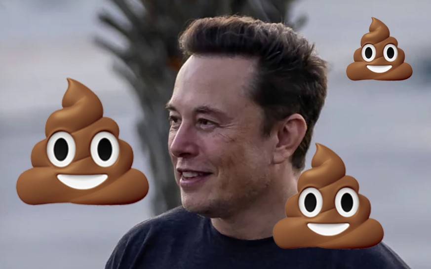 Elon Musk lässt Medienanfragen bei Twitter mit einem Kackhaufen-Emoji beantworten.