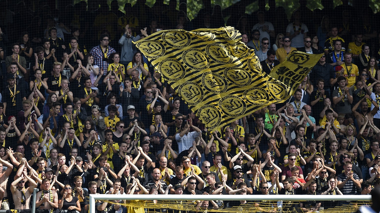 27.07.2014; Bern; Fussball Super League - BSC Young Boys Bern - FC Aarau;
Zuschauer und Fans verfolgen das Spiel auf der Tribuene
(Urs Lindt/freshfocus)