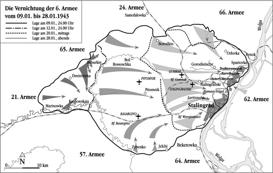Karte: Kessel von Stalingrad