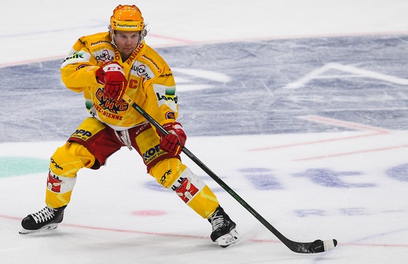 Biel&#039;s PostFinance Top Score Toni Rajala in action during the preliminary round game of the National League Swiss Championship between HC Lugano and EHC Biel at the ice stadium Corner Arena in Lu ...