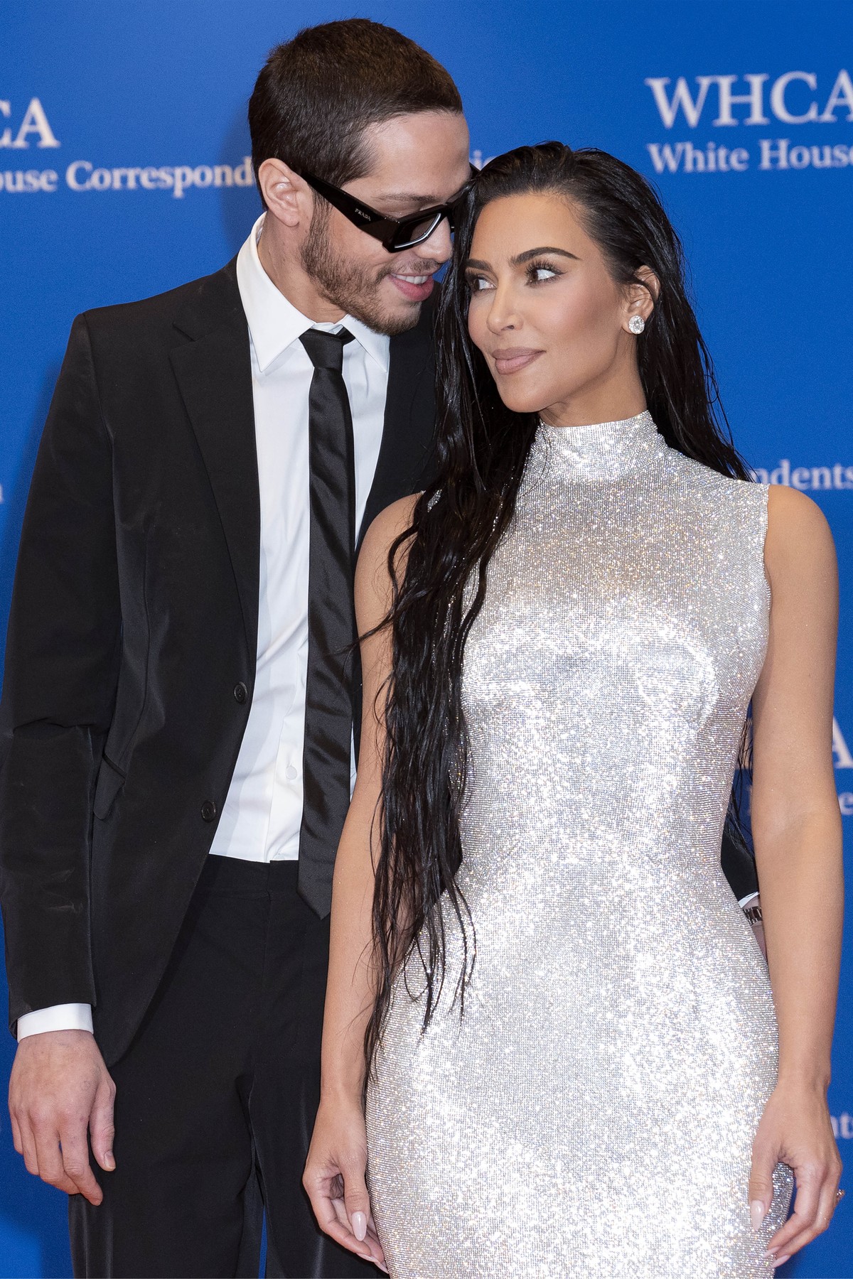 Kim Kardashian and Pete Davidson pose for photographers as they arrive at the annual White House Correspondents Association Dinner in Washington, Saturday, April 30, 2022. (AP Photo/Jose Luis Magana)
 ...