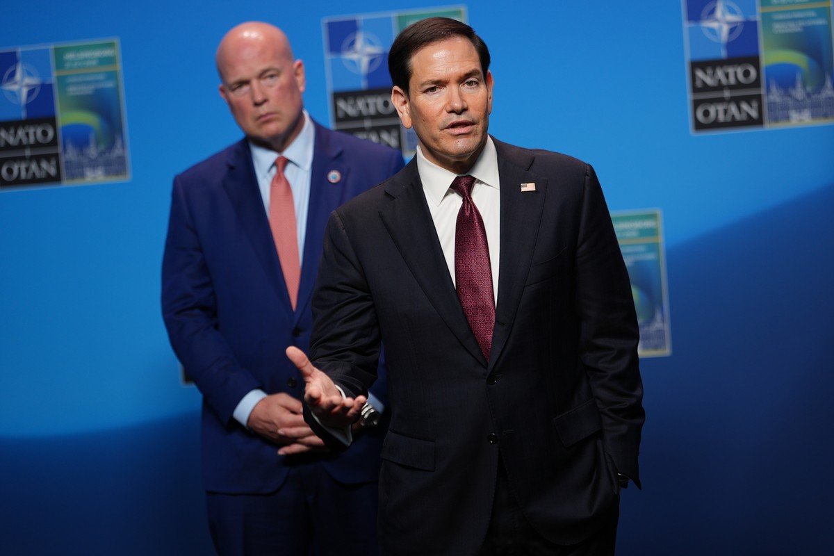 United States Secretary of State Marco Rubio speaks with journalists during a meeting of NATO foreign ministers in Helsingborg, Sweden, Friday, May 22, 2026. (AP Photo/Julia Demaree Nikhinson, Pool)
M ...