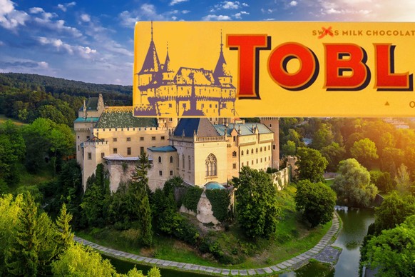 Aerial view of Bojnice medieval castle, UNESCO heritage in Slovakia. Romantic castle with gothic and Renaissance elements built in 12th century.