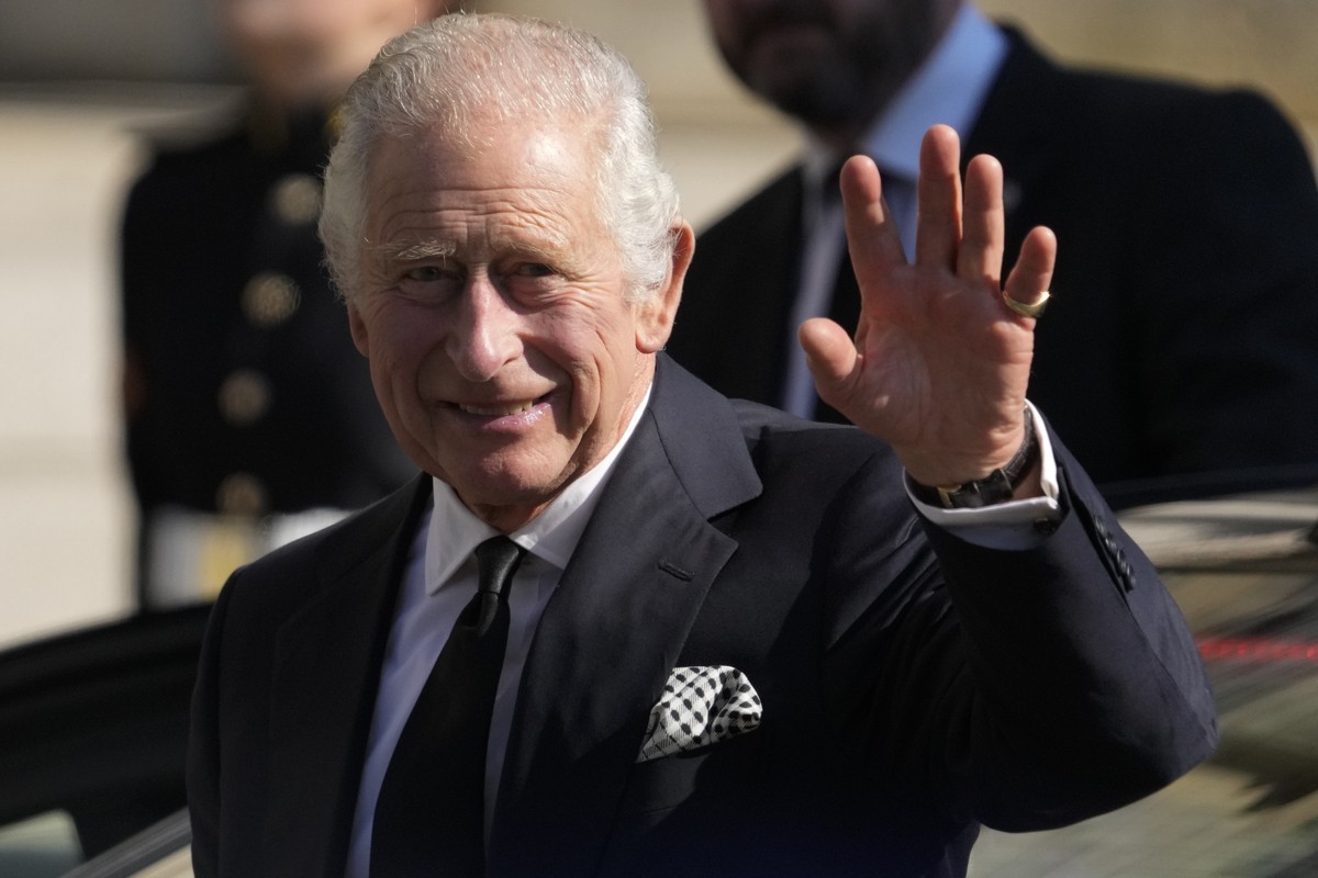Britain's King Charles III waves to members of the public as he arrives at St. Anne's Cathedral to attend a Service of Reflection for the life of Her Majesty The Queen Elizabeth in Belfast,  ...