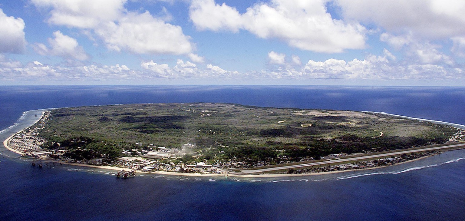Die 21 Quadratkilometer kleine Pazifikinsel Nauru aus der Luft.