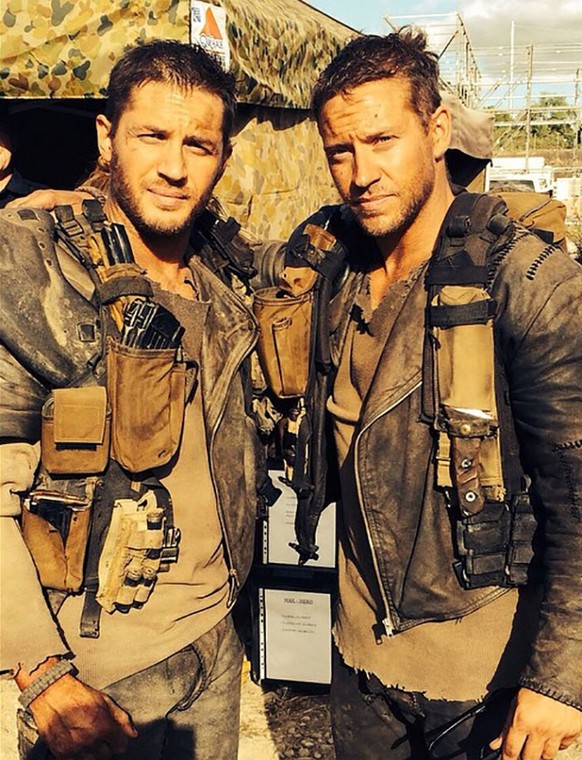 Tom Hardy With His Stunt Double On The Set Of Mad Max: Fury Road

https://www.instagram.com/p/2rwRB3JL51/