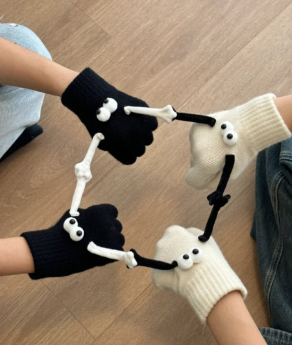 Lustige Handschuhe mit Magnet-Ärmchen