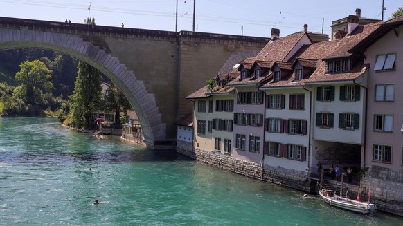 Häuser an der Aare in Bern.