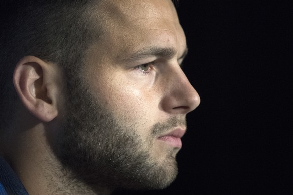 Basel&#039;s Renato Steffen speaks during a press conference the day before the UEFA Champions League Group A soccer match between Switzerland&#039;s FC Basel 1893 and Portugal&#039;s SL Benfica in th ...