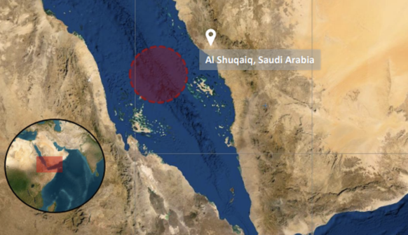 Der Vorfall ereignete sich demnach rund 70 Seemeilen (knapp 130 Kilometer) südwestlich von Al-Schukaik in Saudi-Arabien.