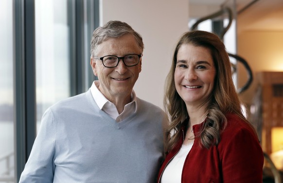 FILE - In this Feb. 1, 2019, file photo, Bill Gates and Melinda French Gates pose together in Kirkland, Wash. A handful of Americans donated at least $1 billion to charity last year, according to the� ...