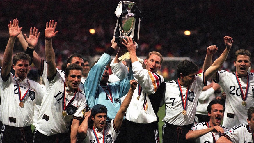 Der letzte EM-Titel: Deutschland feiert 1996 im Wembley.