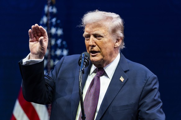 epaselect epa12362530 US President Donald Trump speaks at the religious liberty commission at the Museum of the Bible in Washington, DC, USA, 08 September 2025. Trump spoke about religion in schools,  ...