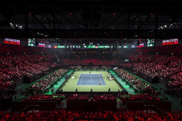 General view of the Hallenstadion in Zurich, Switzerland, during the Tennis exhibition &quot;Match for Africa 3&quot; between Swiss tennis player Roger Federer and tennis player Andy Murray, of Britai ...