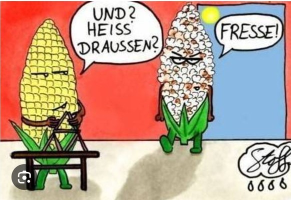 Es wird heiss! Hier: 18 Dinge, die schmelzen wie du heute 😫\nEs ist mal wieder Zeit für meinen Lieblingscomic....


Meine Mütze wird heute bei der Arbeit Dauernass sein. Nachteil Gartencenter: volle  ...