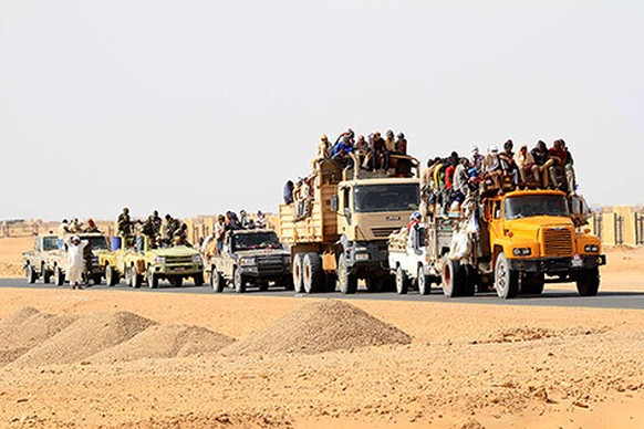 Flüchtlinge im Sudan, in der Nähe der libyschen Grenze.