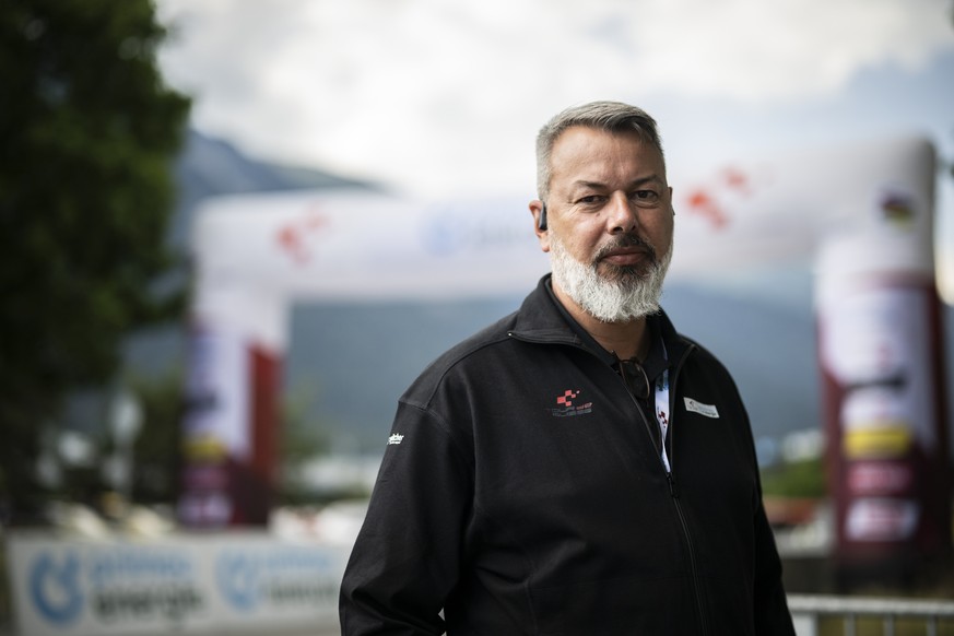 epa10694518 Tour de Suisse director Olivier Senn poses for a picture after a media briefing during the 86th Tour de Suisse UCI World Tour cycling race in Chur, Switzerland, 16 June 2023. Cyclists Gino ...