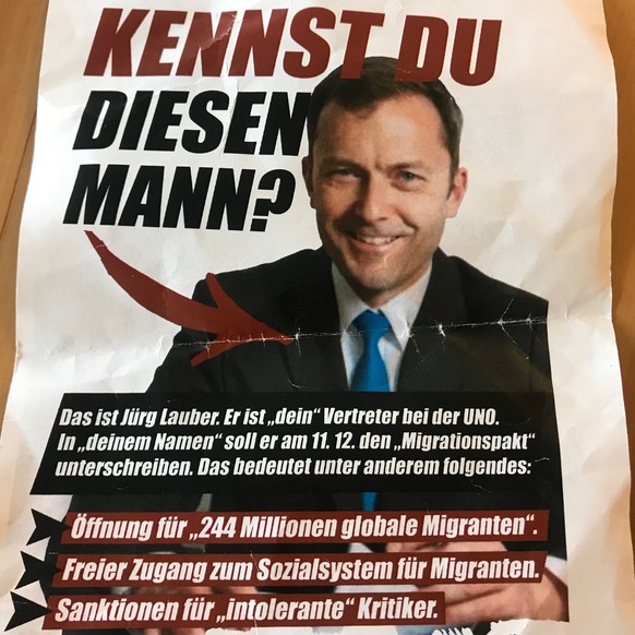 Mit diesem Flyer nehmen die Identitären Lauber ins Visier.&nbsp;