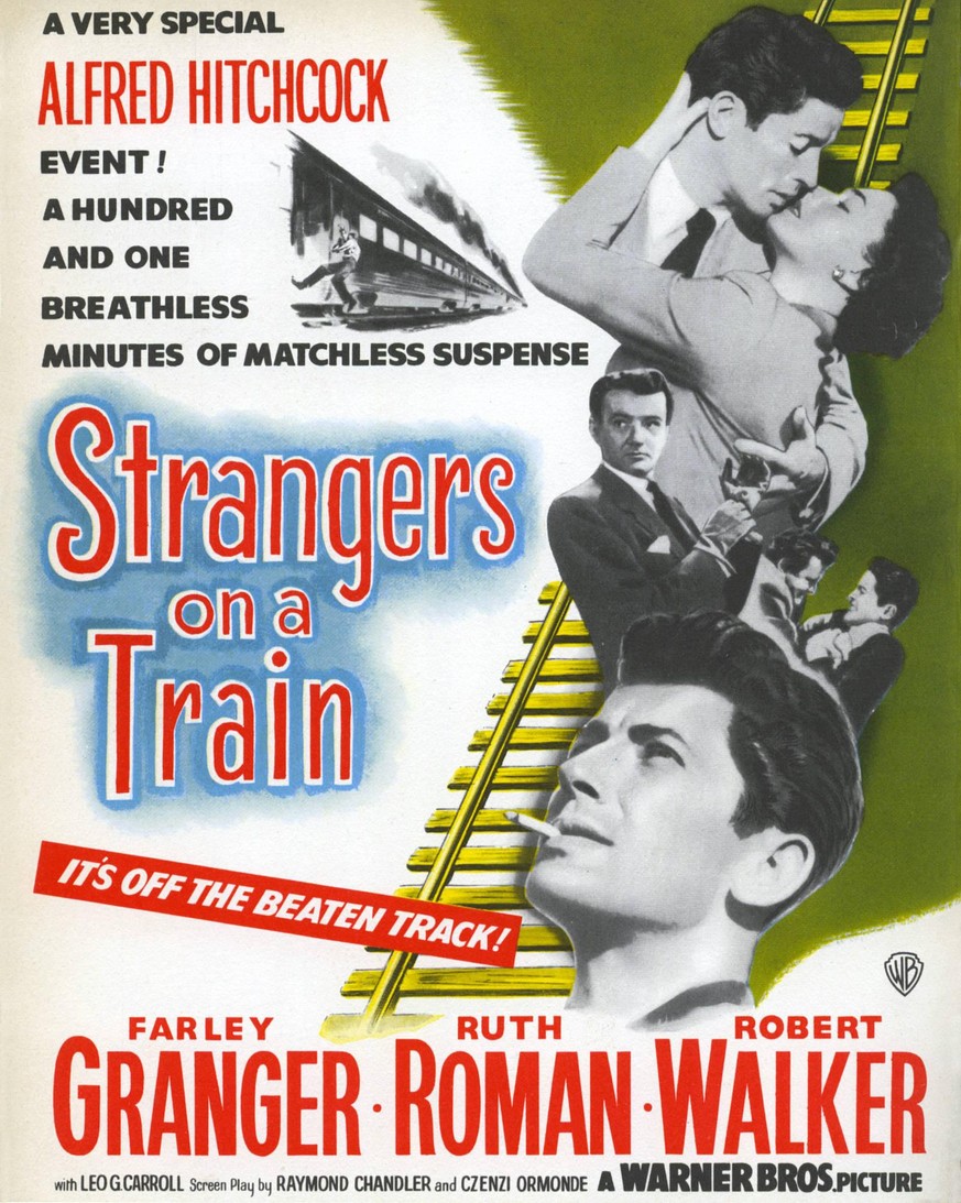 Eine Steilstkarriere: Patricia Highsmiths Romandebut «Strangers on a Train» erscheint im März 1950; bereits im Herbst macht sich Alfred Hitchcock an die Verfilmung, 1951 kommt der Film ins Kino.