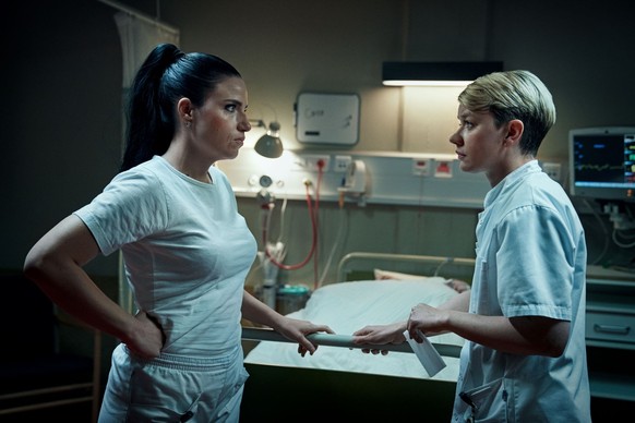 The Nurse. (L to R) Josephine Park as Christina Aistrup and Fanny Louise Bernth as Pernille Kurzmann in The Nurse. Cr. Courtesy of Netflix © 2022